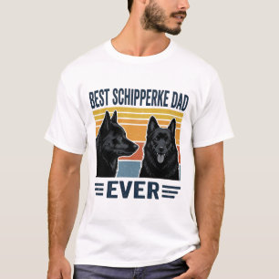 Beste Schipperke Vader Ooit Retro Hond Vector Desi T-shirt