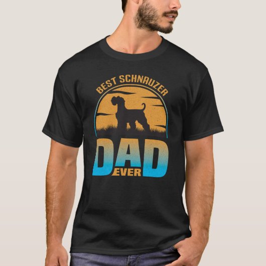 Beste Schnauzer Pa ooit Retro Dog papa T-shirt (Voorkant)