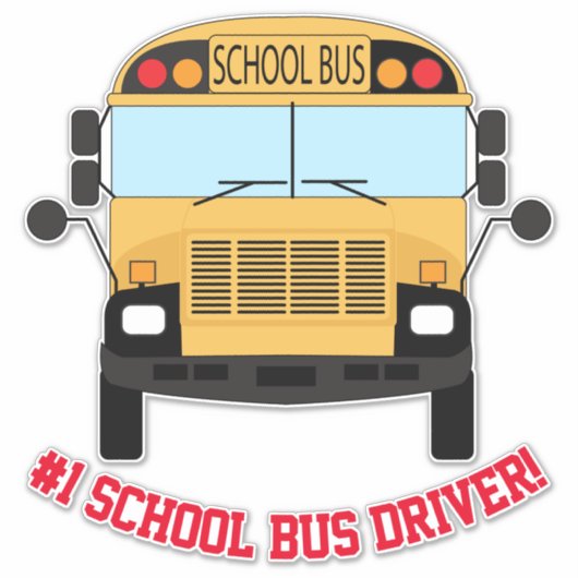 Beste School Bus Driver Wedstrijd Winnaar Award Sticker (Voorkant)