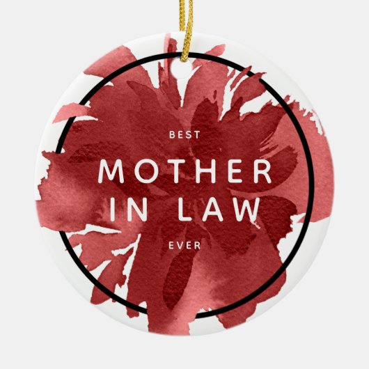 Beste schoonmoeder ooit gepersonaliseerd in wetten keramisch ornament (Voorkant)