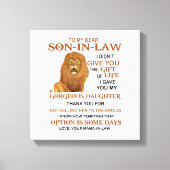 Beste schoonzoon, ik heb u mijn geweldige dochter  canvas afdruk (Voorkant)