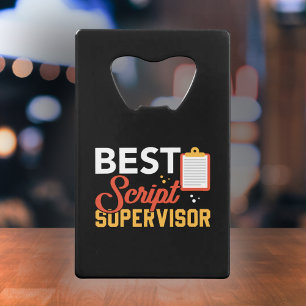 Beste Script Supervisor - Film Crew Gift Kredietkaart Flessenopener