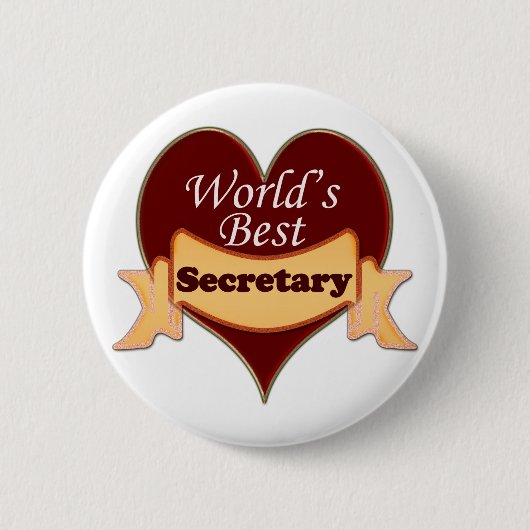 Beste secretaris van de wereld ronde button 5,7 cm (Voorkant)