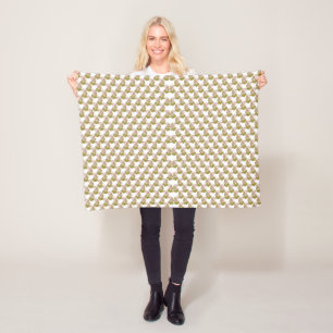 Beste Sela witte achtergrond met groene bladeren e Fleece Deken