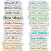 Beste Set van 20, Kleurrijke Transparante Naam Sti Sticker (Voorkant)