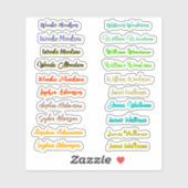 Beste Set van 20, Kleurrijke Transparante Naam Sti Sticker (Vel)