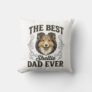Beste Sheltie-papa ooit Vintage-hondenliefhebberde Kussen