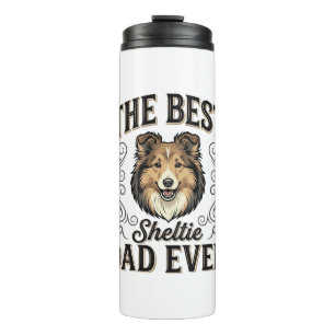 Beste Sheltie-papa ooit Vintage-hondenliefhebberde Thermosbeker
