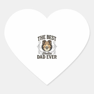 Beste Sheltie-papa ooit Vintage-hondenliefhebberon Hart Sticker