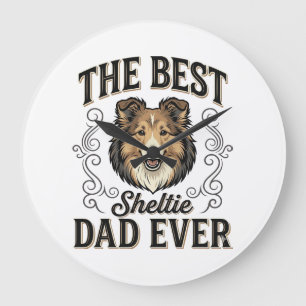 Beste Sheltie-vader ooit vintage ontwerp voor hond Grote Klok