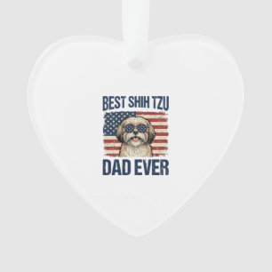 Beste Shih Tzu vader ooit Patriotische hond Ornament