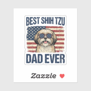 Beste Shih Tzu vader ooit Patriotische hond Sticker