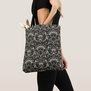 Beste sierlijke Damask naadloos patroon Draagtas