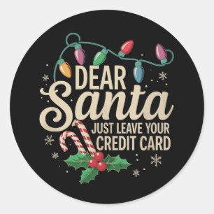 Beste Sinterklaas Laat Je Creditcard Met Kerstmis Ronde Sticker