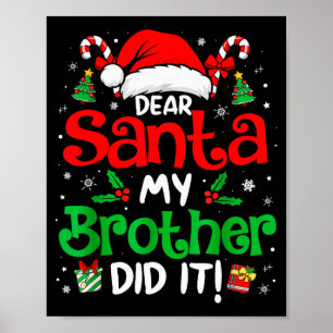 Beste Sinterklaas mijn broer deed het Grappige Ker Poster