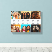 Beste Sister Script Collage Foto & Namen Canvas Afdruk (Insitu (Houten vloer))