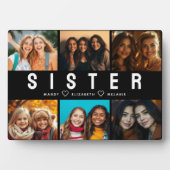 Beste Sister Script Collage Foto & Namen Fotoplaat (voorkant)
