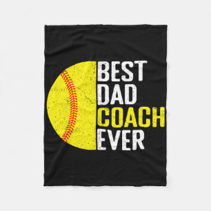 Beste Softll Papa Coach Ooit Grappige Retro Softll Fleece Deken