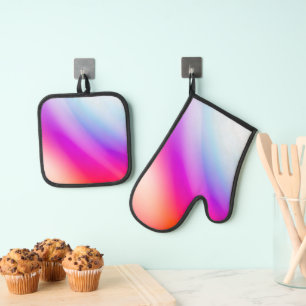 Beste Solid Color Silver gewatteerde hittebescherm Ovenwant & Pannenlap Set
