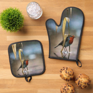 Beste Solid Color Silver gewatteerde hittebescherm Ovenwant & Pannenlap Set