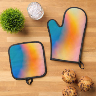 Beste Solid Color Silver gewatteerde hittebescherm Ovenwant & Pannenlap Set