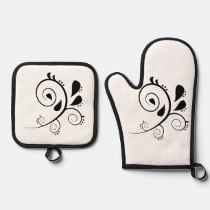 Beste Solid Color Silver gewatteerde hittebescherm Ovenwant & Pannenlap Set