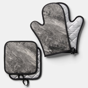 Beste Solid Color Silver gewatteerde hittebescherm Ovenwant & Pannenlap Set