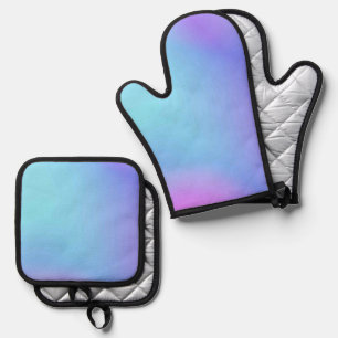 Beste Solid Color Silver gewatteerde hittebescherm Ovenwant & Pannenlap Set
