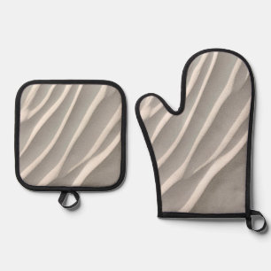 Beste Solid Color Silver gewatteerde hittebescherm Ovenwant & Pannenlap Set