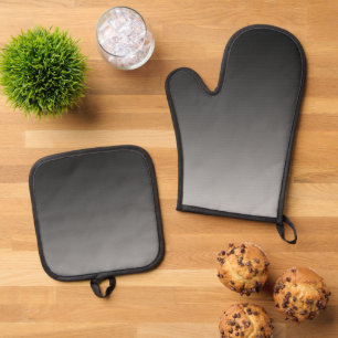 Beste Solid Color Silver gewatteerde hittebescherm Ovenwant & Pannenlap Set