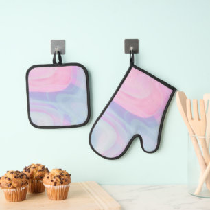 Beste Solid Color Silver gewatteerde hittebescherm Ovenwant & Pannenlap Set