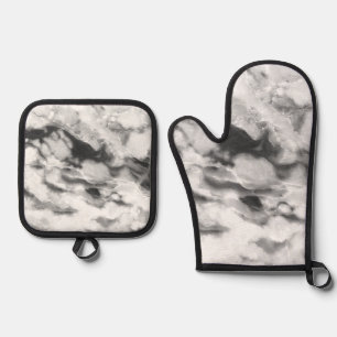 Beste Solid Color Silver gewatteerde hittebescherm Ovenwant & Pannenlap Set