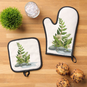 Beste Solid Color Silver gewatteerde hittebescherm Ovenwant & Pannenlap Set