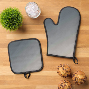 Beste Solid Color Silver gewatteerde hittebescherm Ovenwant & Pannenlap Set