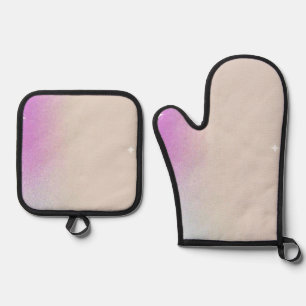 Beste Solid Color Silver gewatteerde hittebescherm Ovenwant & Pannenlap Set