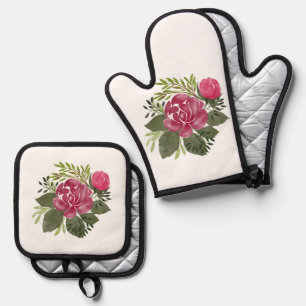 Beste Solid Color Silver gewatteerde hittebescherm Ovenwant & Pannenlap Set