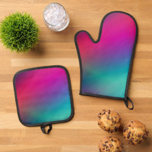 Beste Solid Color Silver gewatteerde hittebescherm Ovenwant & Pannenlap Set