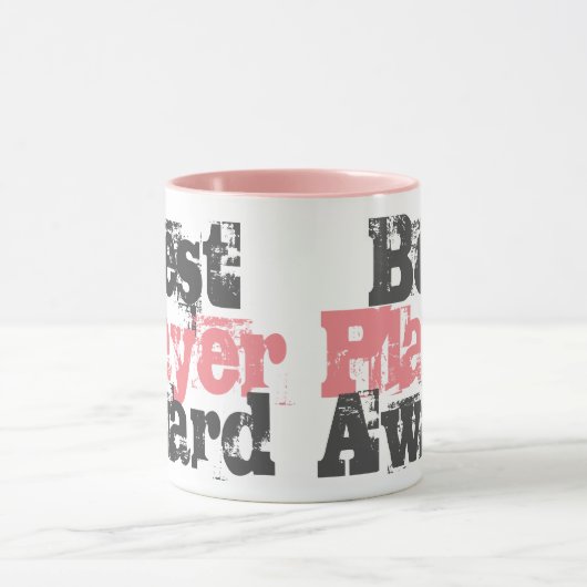 Beste Speler Award in Roze en Grijze Mok (Midden)