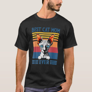 Beste Sphynx Moeder Ooit Haarloze Kat Retro T-shirt