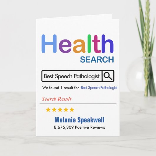 Beste spraak patholoog grappig cadeau bedankkaart (Voorkant)