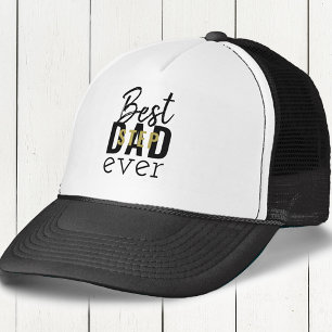 Beste Stepdad Ever Black en Gold Typografie Trucker Pet