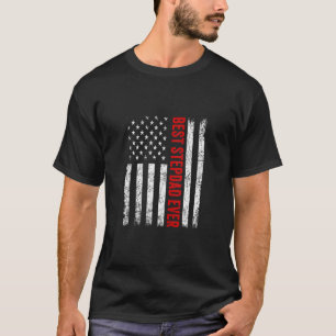 beste stepdad ooit Amerikaanse vlag vader D T-shirt
