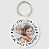 BESTE STEPDAD OOIT Foto gepersonaliseerd Sleutelhanger (Achterkant)