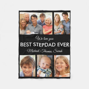 Beste Stepdad ooit Fotocollage Vaderdag Fleece Deken