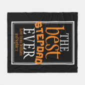 Beste stepdad ooit typografie zwart fleece deken (Voorkant (Horizontaal))
