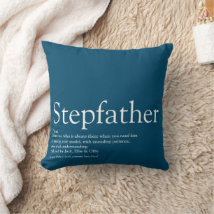 Beste stepfather, Stepdad Definition Blue Fun Kussen