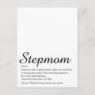 Beste stiefmoeder, definitie stiefmoeder script briefkaart