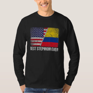 Beste stiefmoeder ooit Moederdag Colombia US Flag T-shirt
