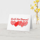 Beste stiefmoeder ter wereld rode decoratieve hart kaart (Gele Bloem)