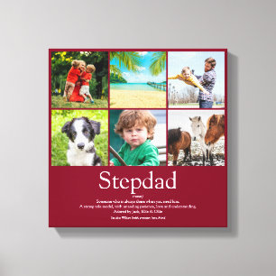 Beste stiefvader aller tijden moderne fotocollage canvas afdruk